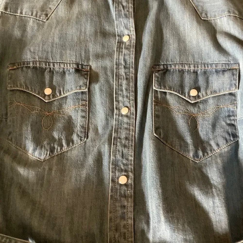 LAUREN RALPH LAUREN BLUE WASH DENIM BUTTON DOWN COTTON SHIRTDRESS SIZE U…